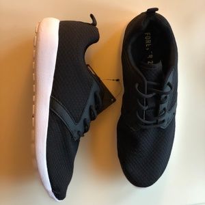 Black athletic sneakers